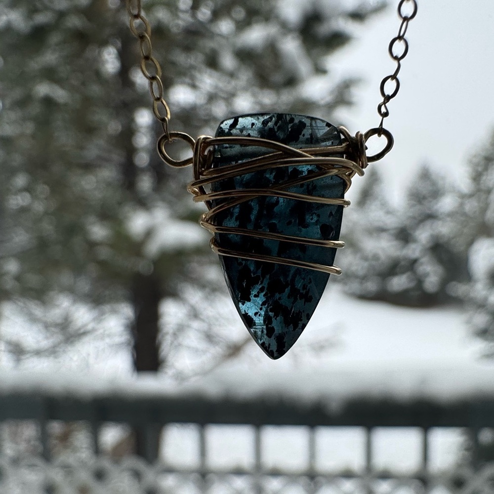 Blue Kyanite Necklace - 14K Gold-Filled Chain - from High-End Boutique